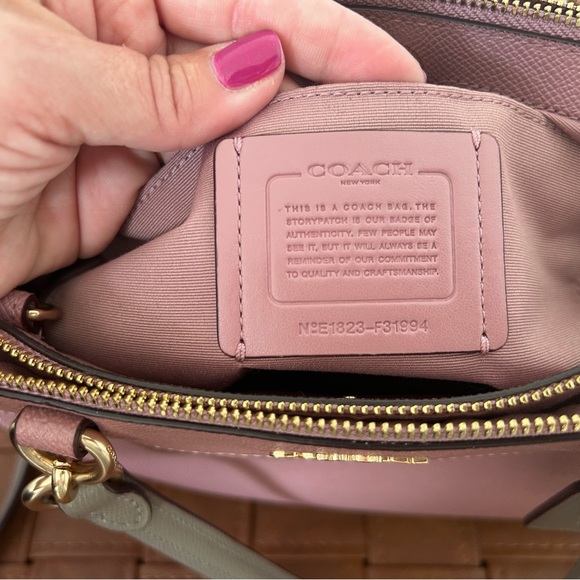 COACH MINI BROOKE CARRYALL in COLORBLOCK Dusty Rose Style # F31994 - Picture 7 of 14